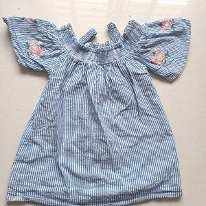 Kids Blue Top With Stripes