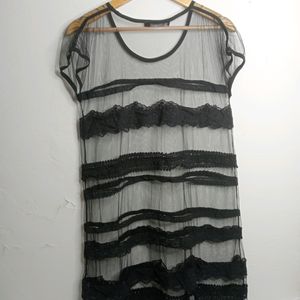 Black Casual Net Top (Women's)