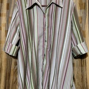 Korean Oversized Strips ButtonShirt (Women)