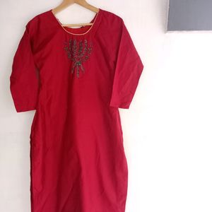 Dark brown colour kurta for women.