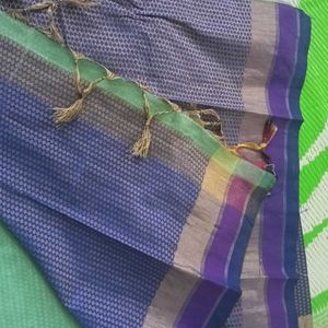 Aqua Green And Navy Blue Combo Saree