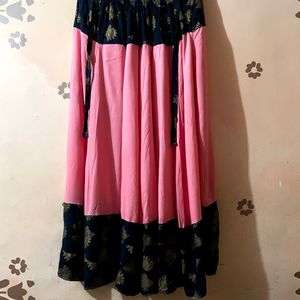 Ethnic Pink Skirt Adjustable Size