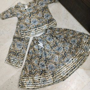 Heavy Mirror Work Lehnga Choli For Kids