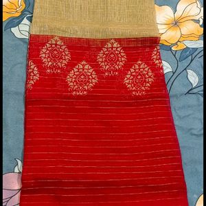 New Cotton Dual Color Saree