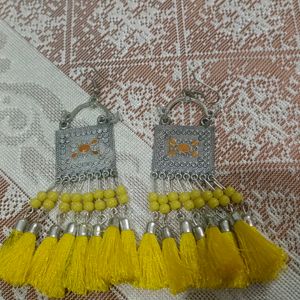 Yellow Colour Earrings.