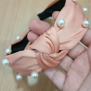 PEARL SATIN TURBAN HAIR BAND