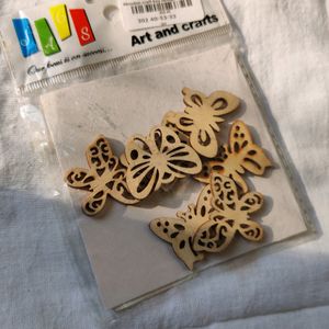 Small Cute Butterfly Mdf Cutouts For Crafts, Scrapbooking,Decor (Pack Of 7)