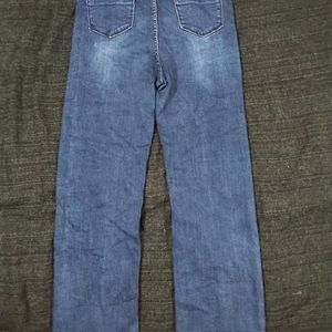 Blue Straight Fit High Waist Jeans