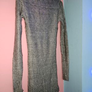 bodycon mini semi woolen type shining dress