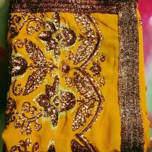 Sequence And Diamond Work Fancy Saree