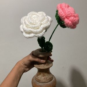 2 roses with flower pot