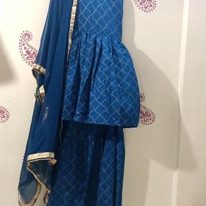 Beautiful Gharara Short Kurta Set With Dupatta 😍