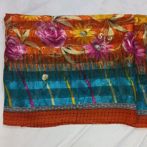 MULTICOLOUR SOFT SILK SAREE