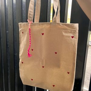 Heart Print Tote Bag