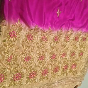 Crepe Double Colour New Saree