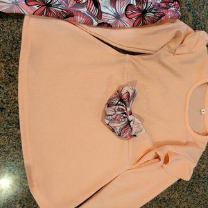 Peach Colour Top For Girl Baby