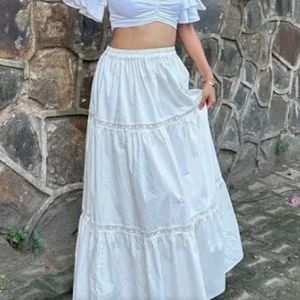 Pinteresty White Long Skirt🤍(Direct From Shop)