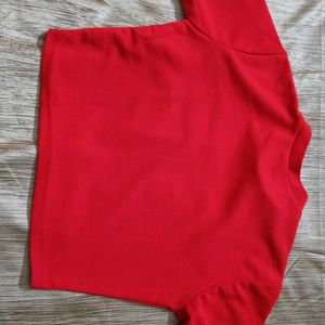 Red crop top for women