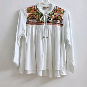 Embroidered White Top (Brand- ONLY)