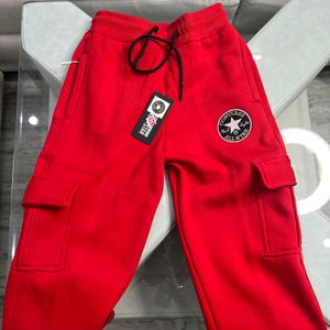 RED CONVERSE LOWER WITH SIDE POCKET