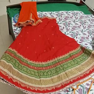 Red Lahenga With Dupatta