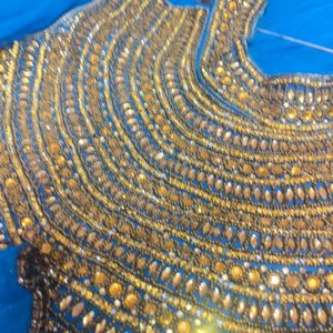 Blue Net Anarkali Kurta