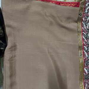 English Color Saree With Indian Touch