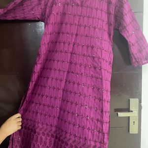 Wine Purple Sequin Kurti