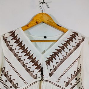 White Printed Top (Women's)