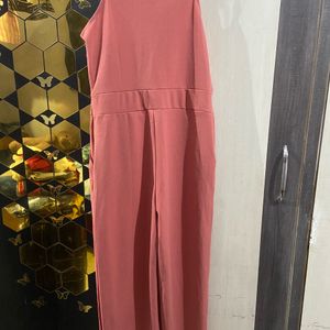 Athena Peach Jumpsuit With Pockets