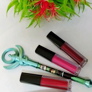 💄4Pcs Matte Mini Liquid Lipstick Red EditionCombo