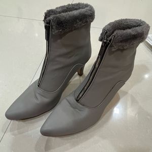 Grey Heeled Boots