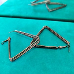 Korean Style Triangle Hoop Earrings