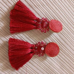 Red Tassel Earrings