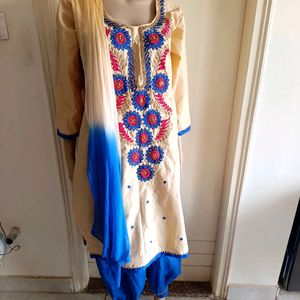 Kurti With Afghani Salwar And Dupatta