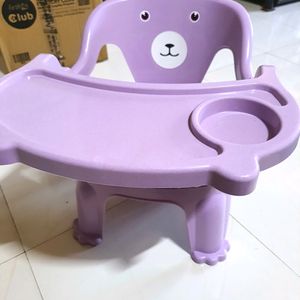 Feeding Chair With Trey Purple In Color