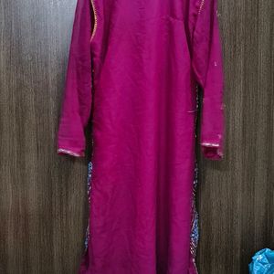 Georgette Kurta Full Front Work