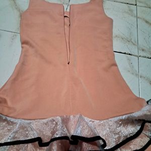 Peach Frill Dress