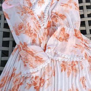 Floral Chiffon Midi Dress