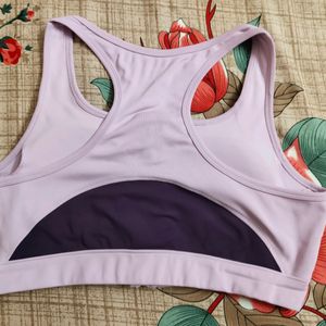 Medium Impact Padded Sports Bra In Wine Colour