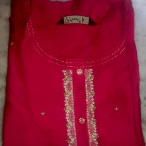 Rose Colour Party Wear Kurti