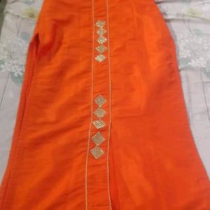 Raw Silk Kurta Without Silves Little Stain Left Side Not Shown Clr Bust Size 36