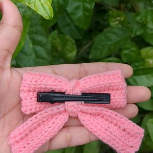 Crochet Bow Hairclip🎀🩷