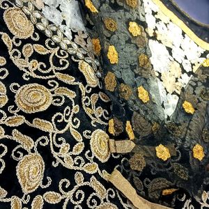 BLACK GOLDEN EMBROIDERED SUIT On Eid