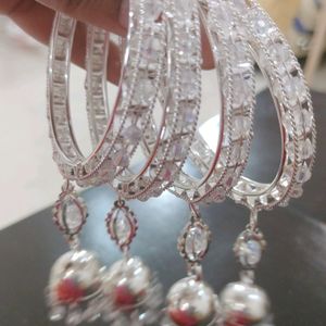 White Jhumar Bangles