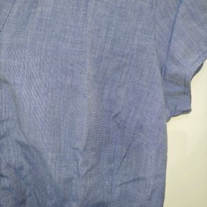 Blue Shirt Half Sleeve Mini Puff