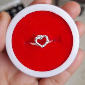 Beautiful New Pure Silver Heart ❤️ Shape Ring