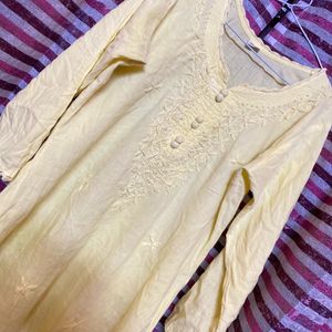 Lucknowi Embroidery Cotton Kurta