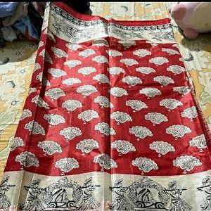 Paper Silk Beautiful Red Saree