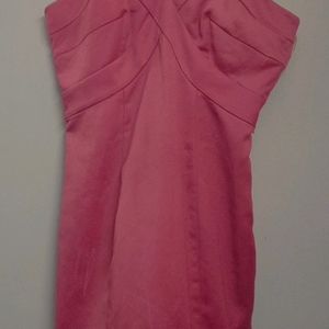 Pink Satin Bodycon Dress